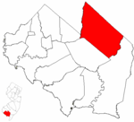 Map of Cumberland County highlighting Vineland